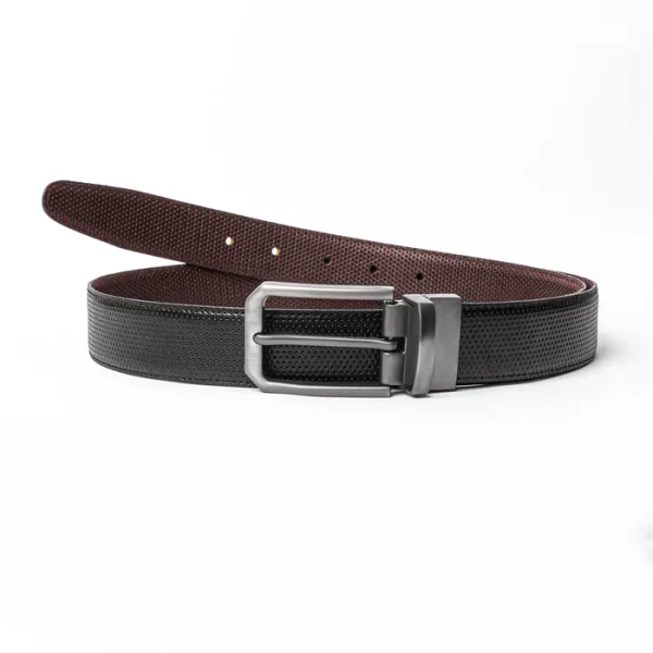 2-in-1 Reversible Leather Belt Needle Texture Art - Image 2