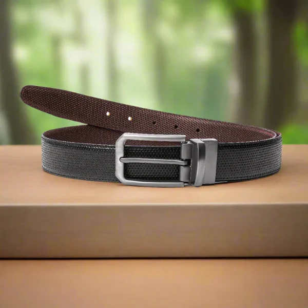 2-in-1 Reversible Leather Belt Needle Texture Art - Image 3